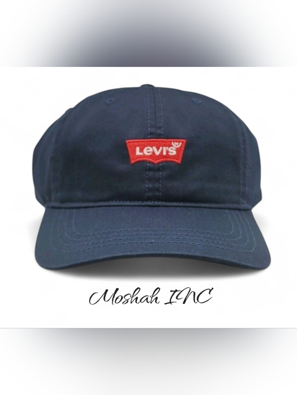 Levi's New Low Profile Denim Jeans Micro Logo Blue Dad Era Strapback Hat Cap